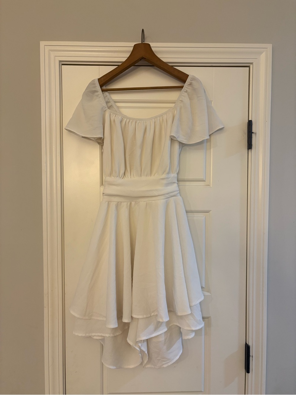 Off-Shoulder White Fit & Flare Romper